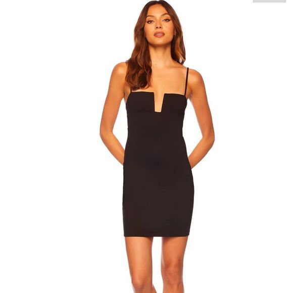 Susana Monaco NWT Square Wire String Mini Dress Black Size Large - Picture 2 of 3